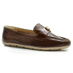 Mocassim de Couro Feminino Comfortflex Marrom 2561332 NP