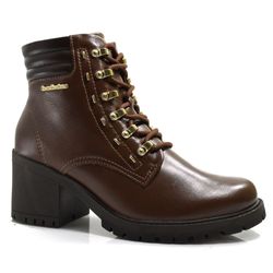 Coturno de Couro Feminino Comfortflex Marrom 2577304