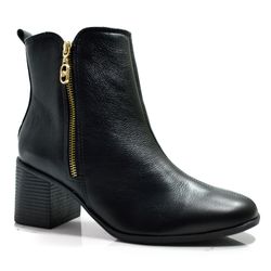 Ankle Boots de Couro Feminino Via Marte Preto 224-003-01