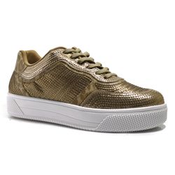 Tênis Casual Feminino Suzzara Dourado 604002