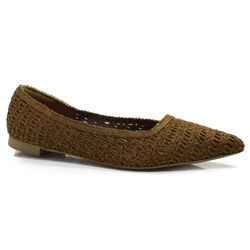 Sapatilha de Bico Fino Feminina Suzzara Marrom 373298