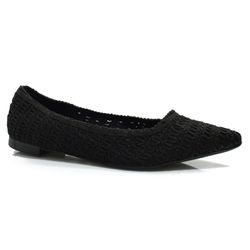 Sapatilha de Bico Fino Feminina Suzzara Preto 373298