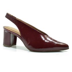 Scarpin Slingback de Couro Feminino Suzzara Bordô 74302