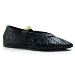 Sapatilha Mary Jane de Couro Feminina Suzzara Preto 74756