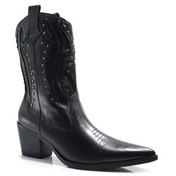 Bota Texana de Couro Suzzara Preto 411-122