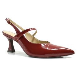 Scarpin Slingback de Couro Suzzara Vermelho 527-8049