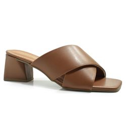 Tamanco de Salto Bloco Feminino Cazzualen Marrom 75077