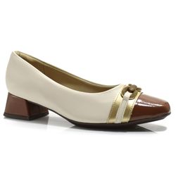 Scarpin de Salto Bloco Feminino Piccadilly Off White 160099