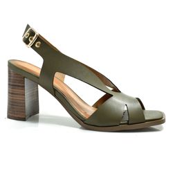 Sandália Feminina com Salto Bloco Cazzualen Verde 973-8372