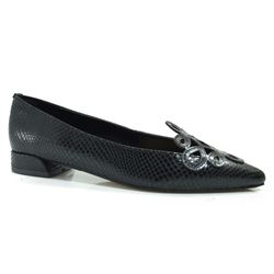 Sapatilha de Couro e Bico Fino Suzzara Preto 5533923
