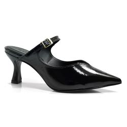 Mule de Couro e Salto Feminino Suzzara Preto 49930