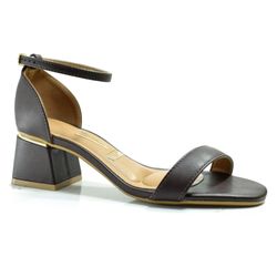 Sandália Feminina com Salto Bloco Vizzano Marrom 6428104-7286