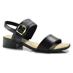Sandália de Salto Bloco Feminina Comfortflex Preto 2555303