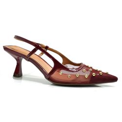 Scarpin Slingback Feminino Cazzualen Bordô 1009-9202