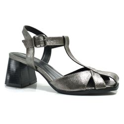 Sandália Fisherman de Salto Bloco Cazzualen Prata 982-9157