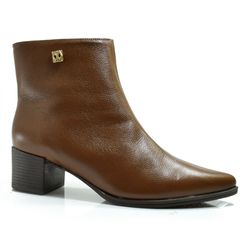 Bota de Couro e Cano Curto Via Marte Marrom 231-007-01