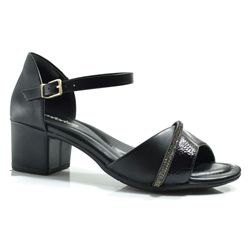 Sandália de Salto Bloco Feminina Comfortflex Preto 2557304