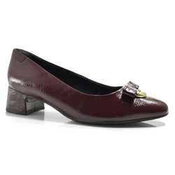 Scarpin de Salto Bloco Feminino Comfortflex Bordô 2598301