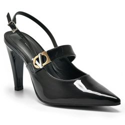 Scarpin Slingback Feminino Via Marte Preto 221-002-01