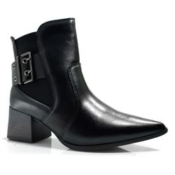 Bota de Cano Curto e Salto Bloco Ramarim Preto 2559132