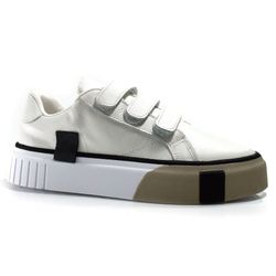 Tênis de Couro Feminino Suzzara Branco 105-0602