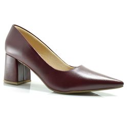 Scarpin de Salto Bloco Feminino Cazzualen Bordô 492.7043