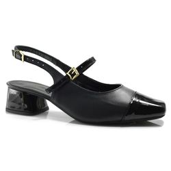 Scarpin Slingback Feminino Cazzualen Preto 484.7006