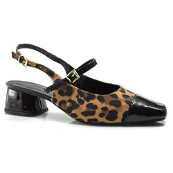 Scarpin Slingback Feminino Cazzualen Onça 484.7006