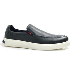 Tênis Slip On de Couro Masculino Ferracini Buzios Azul 8960
