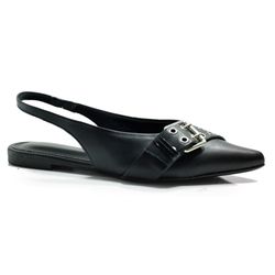 Sapatilha Slingback Feminina Cazzualen Preto 866075