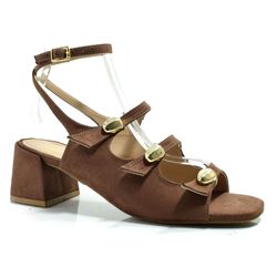 Sandália de Salto Bloco Feminina Suzzara Marrom 8900-42