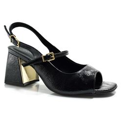 Sandália de Salto Bloco Feminina Cazzualen Preto T6099-115