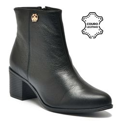 Bota de Couro e Cano Curto Via Marte Preto 066-010-01