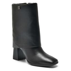 Bota com Lapela e Salto Bloco Via Marte Preto 248-005-01