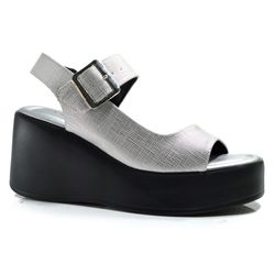 Sandália Plataforma Feminina Ramarim Prata 2533104-MET