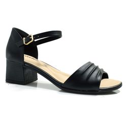 Sandália de Salto Bloco Feminina Comfortflex Preto 2556304