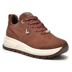 Tênis Casual Feminino Via Marte Marrom 242-002-08