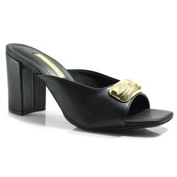 Tamanco de Salto Bloco Feminino Via Marte Preto 139-033-01
