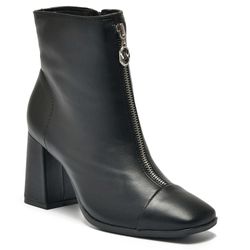Bota de Cano Curto e Salto Bloco Via Marte Preto 248-004-01