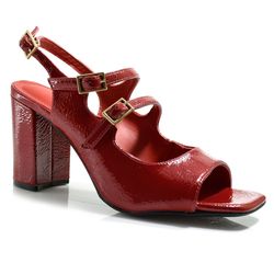 Sandália de Salto Bloco Feminina Via Marte Vermelho 139-003-01