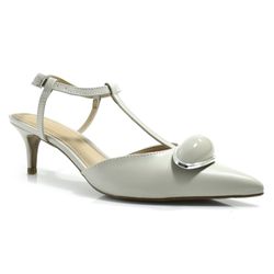 Scaping Slingback Feminino Suzzara Off White 15601-11