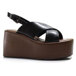 Sandália Plataforma Feminina Suzzara Preto 737-634361