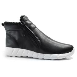 Tênis de Cano Alto Peluciado Feminino Piccadilly Preto 970115