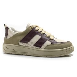 Tênis de Couro Feminino Suzzara Bege 47037