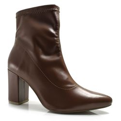 Bota de Cano Curto e Salto Bloco Via Marte Marrom 021-004-01