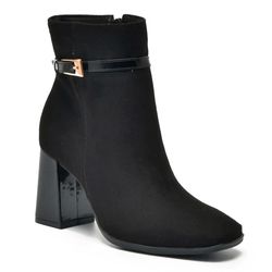 Bota de Cano Curto e Salto Bloco Via Marte Preto 248-002-01