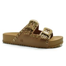 Sandália Flat Feminina Zaxy Hold Bege 19069