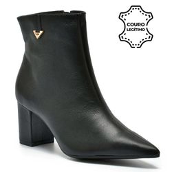 Bota de Couro e Cano Curto Via Marte Preto 236-003-01