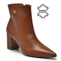 Bota de Couro e Cano Curto Via Marte Marrom 236-003-01