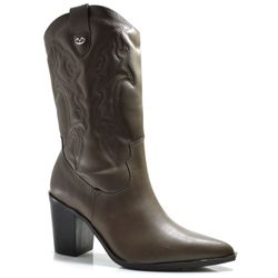 Bota Texana de Salto Bloco Via Marte Marrom 091-012-01
